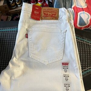 MUST GO! BRAND NEW MENS LEVIS 511 SLIM - WHITE STRETCH - 34 X 36 - STRETCH JEANS